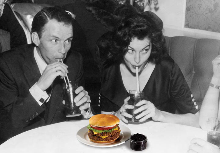 Sharon's Hamburgers Frank Sinatra campaign photo