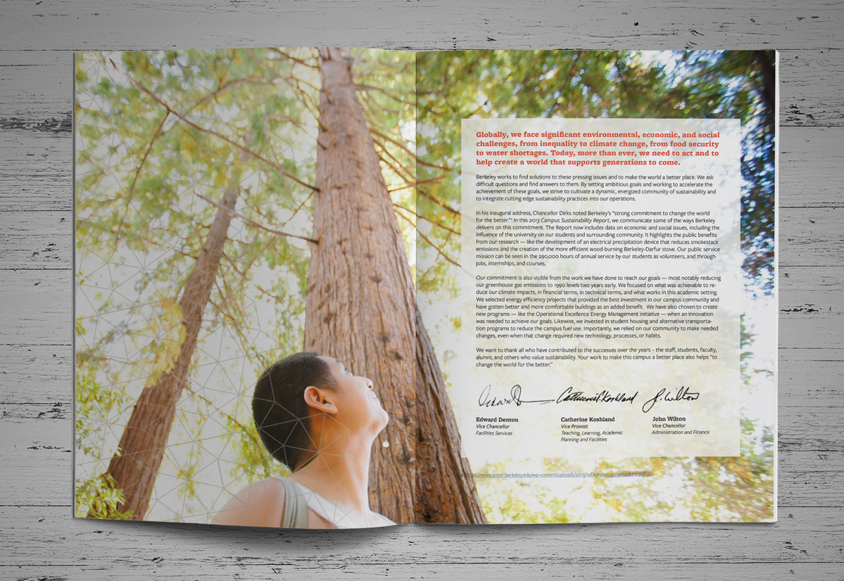 Campus Sustainability Report interior spread