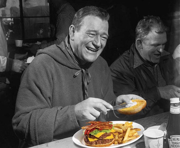 Sharon's Hamburgers John Wayne campaign photo