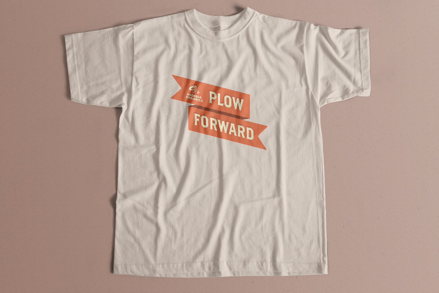 Georgia Organics Plow Forward white t-shirt