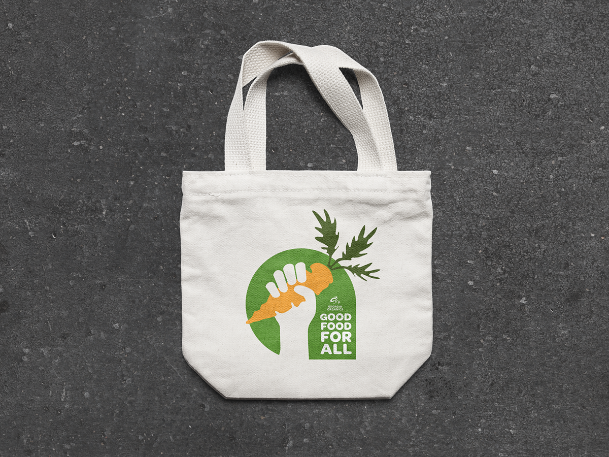 Georgia Organics Good Food for All canvas tote bag